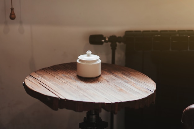 Vintage table in a cafe