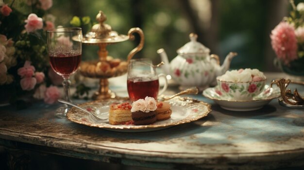 Photo vintage tea background