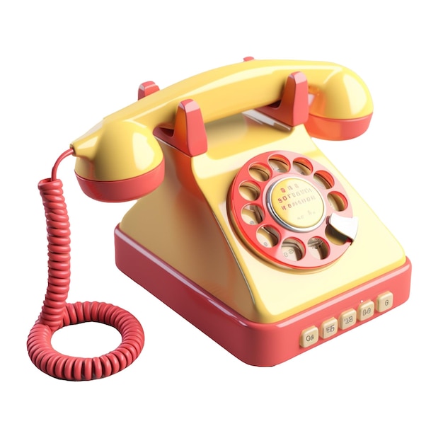 Vintage telephone in 3D style trending color palette with Generative AI