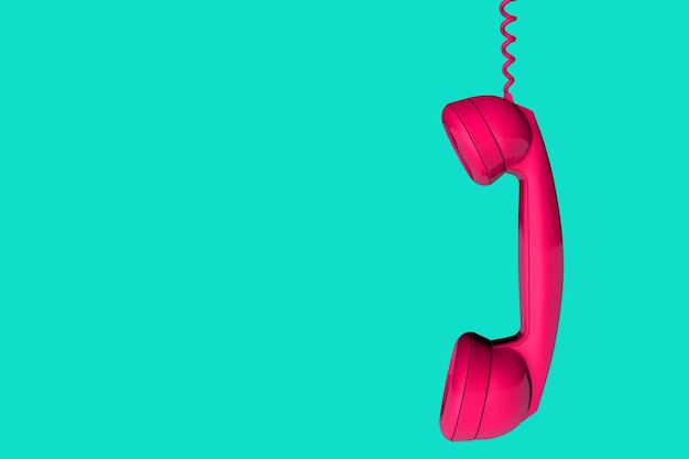 Vintage telephone handset receiver background 3D rendering