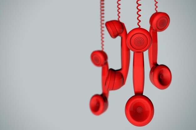 Vintage telephone handset receiver background 3D rendering