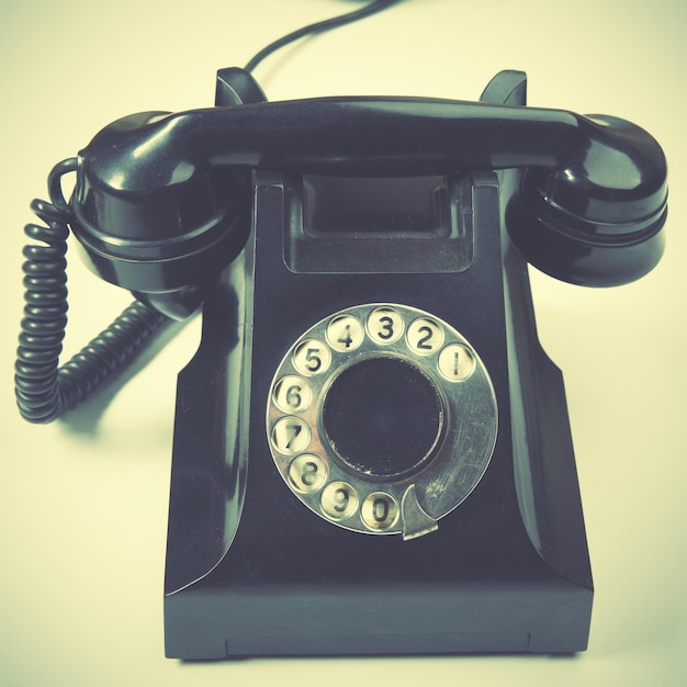 Vintage telephone. Retro style filtred image