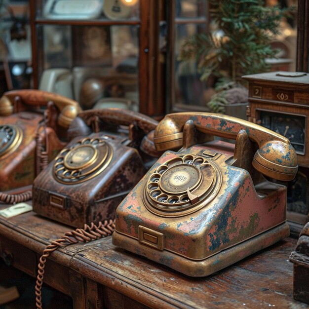 Photo vintage telephones