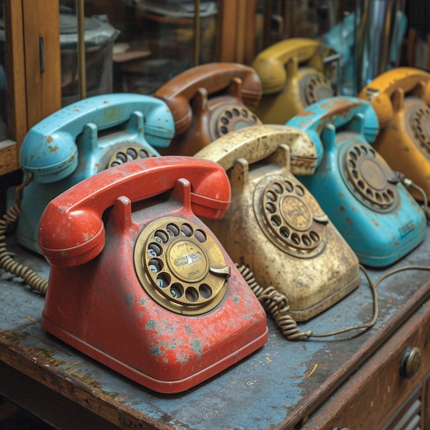 Photo vintage telephones