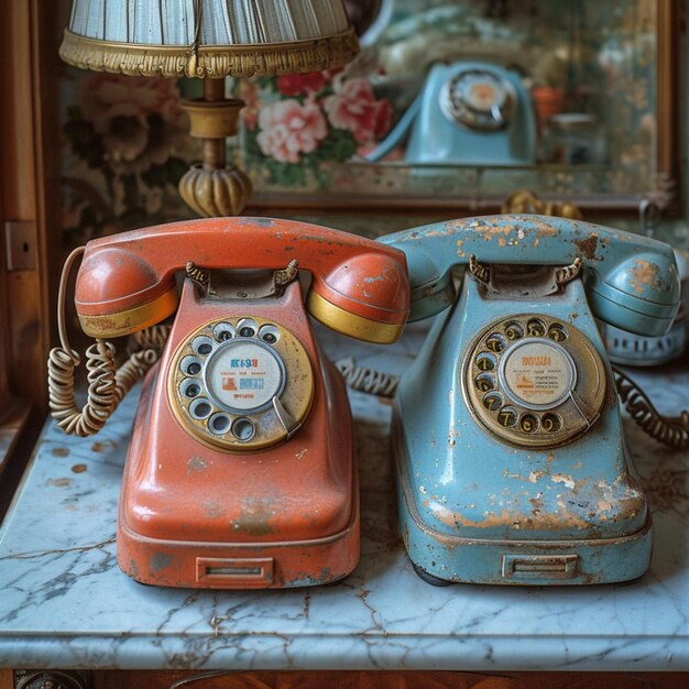 Photo vintage telephones