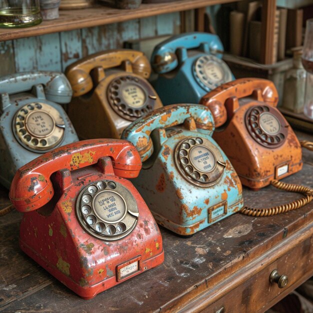 Photo vintage telephones