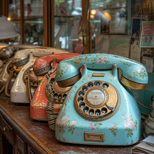 Photo vintage telephones