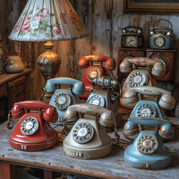 Photo vintage telephones