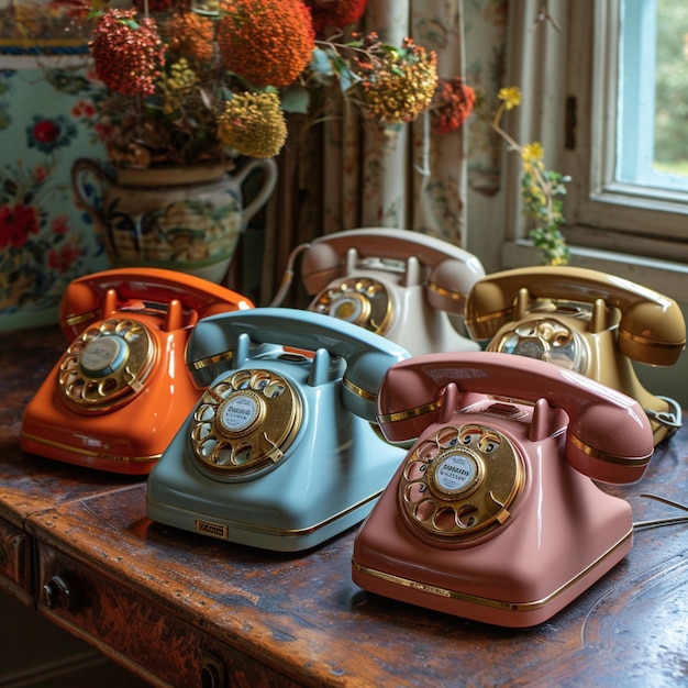 Photo vintage telephones