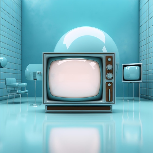 Vintage televisie cartoon vector illustratie Wereld Televisie Dag illustratie