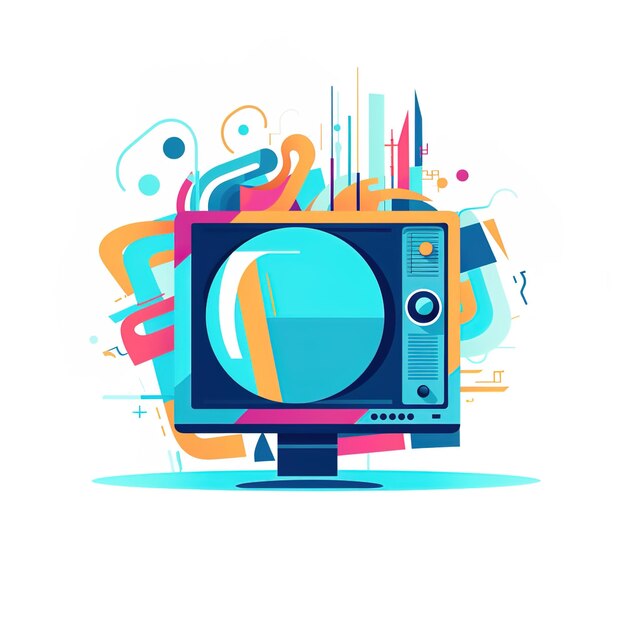 Foto vintage televisie cartoon vector illustratie wereld televisie dag illustratie