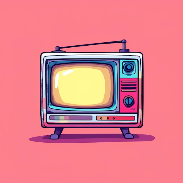 Vintage television cartoon vector illustration World Television Day illustration