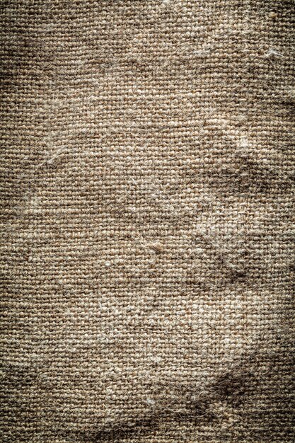 Vintage textured hessian background top view