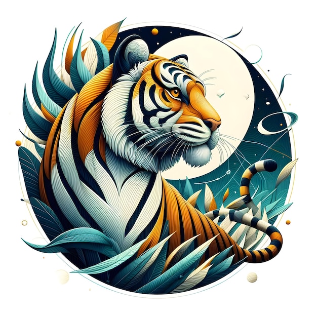 A Vintage Tiger illustration Beautiful illustration of a Tiger