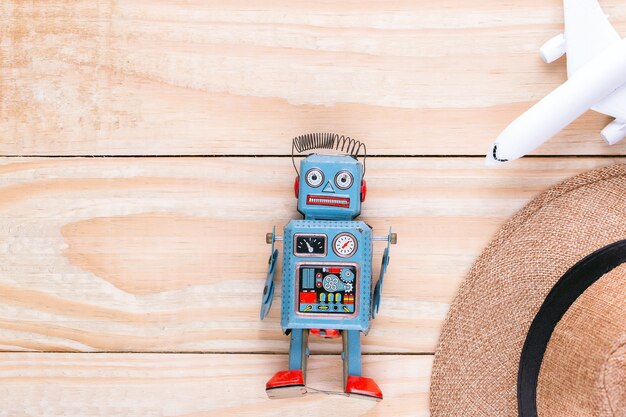 Photo vintage tin toy robot