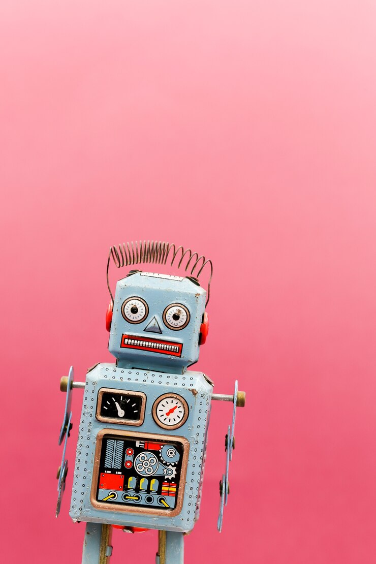 Photo vintage tin toy robot