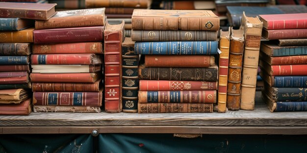 Vintage tomes at a French bazaar