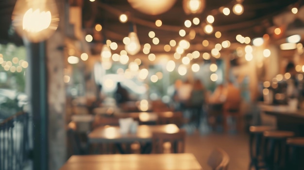 Photo vintage tones and bokeh blend in a captivating coffee shop blur background