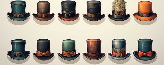 Photo vintage top hats