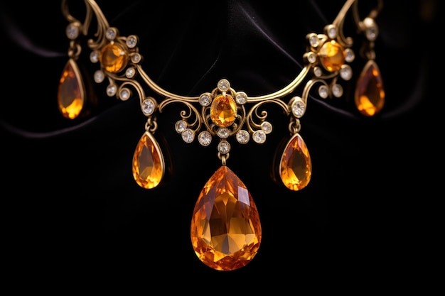 vintage topaz and gold necklace