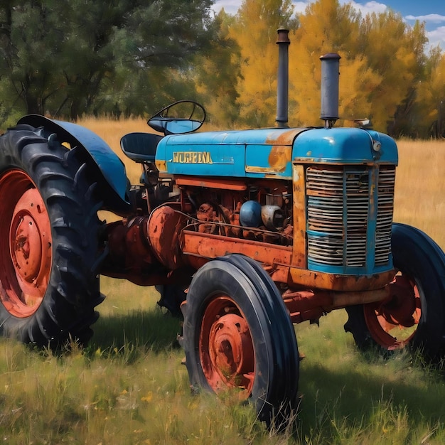 A vintage tractor abandoned in the frenchman river valley near eastend saskatchewan