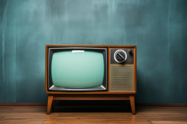 Vintage TV against the wall Retro style