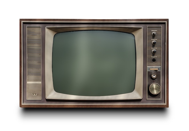 Vintage TV isolated on white background