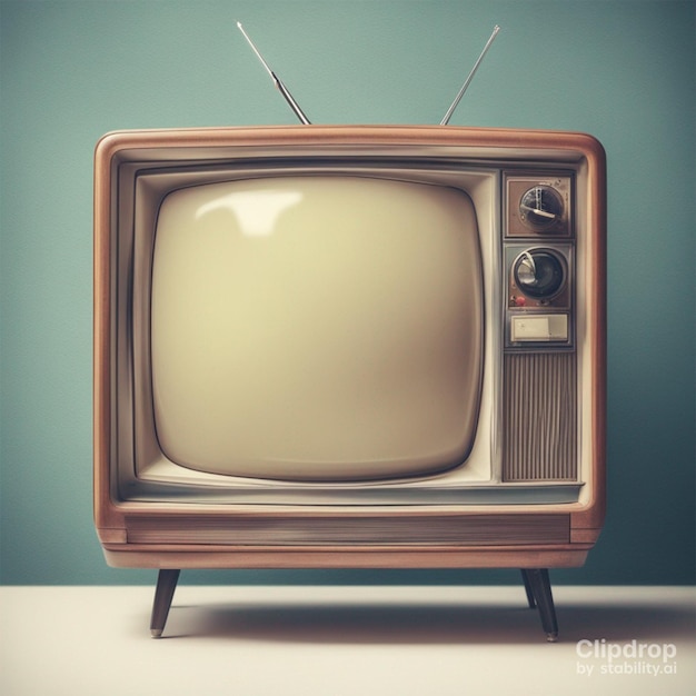 Vintage tv isolated on white background