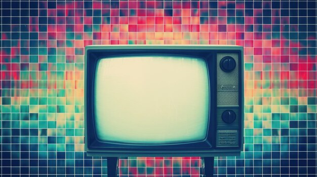 Foto vintage tv errore di trasmissione del segnale statico sovrapposizione trasparente vignetta bordo vhs glitch effetto b
