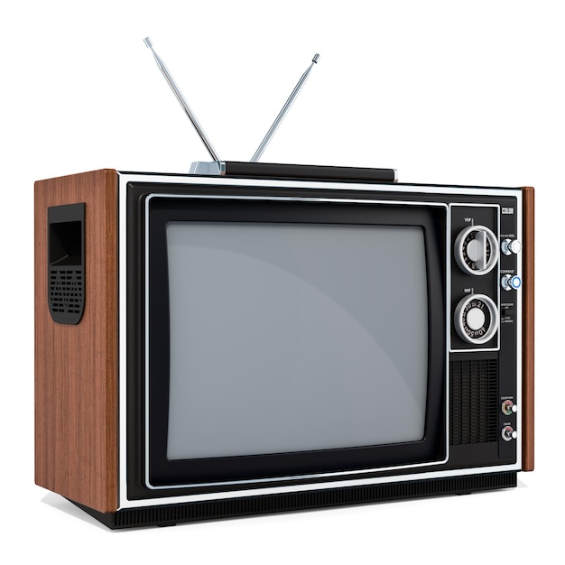 Vintage TV-toestel 3D-rendering