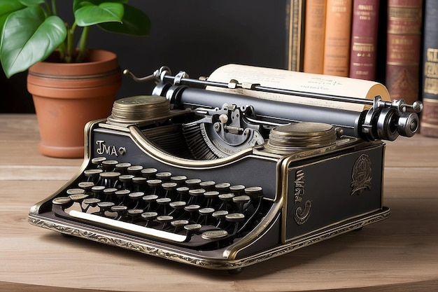 Vintage Typewriter Desk Organizer with Antique Charm