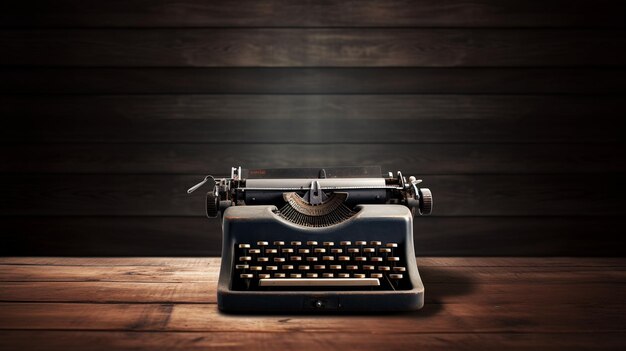 Photo vintage typewriter on rustic wooden background