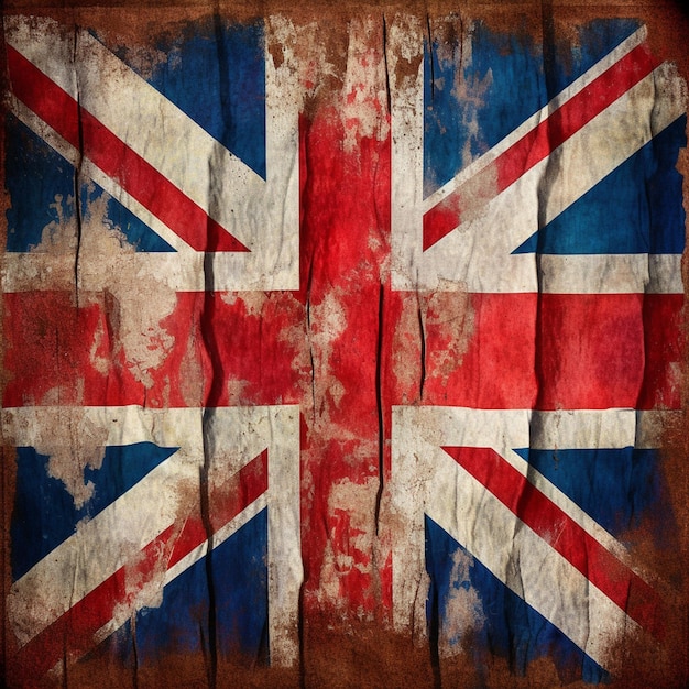 Photo vintage union jack flag with vibrant colours