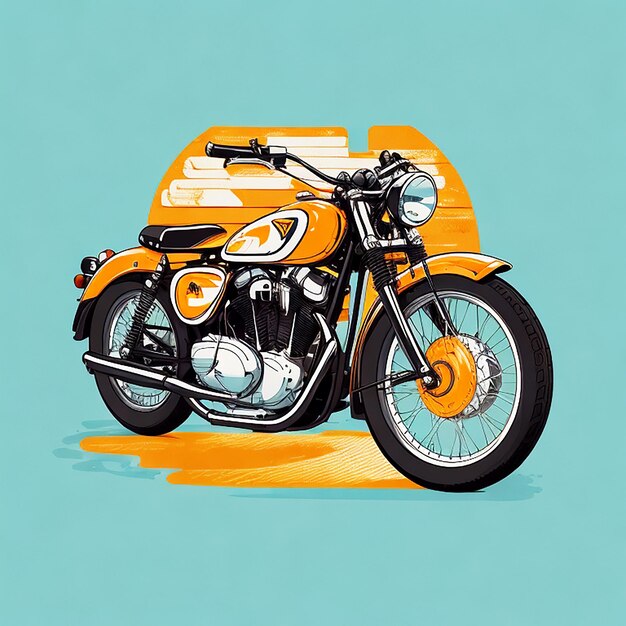 Foto una motocicletta classica in stile illustrazione vettoriale vintage