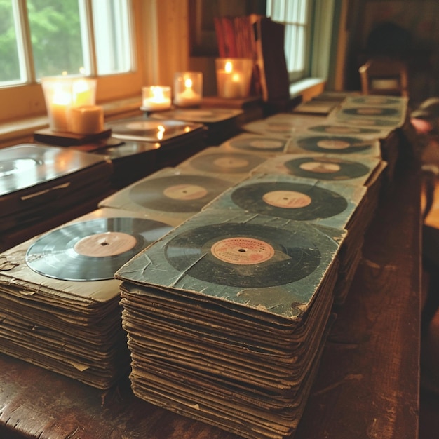 Vintage vinyl records