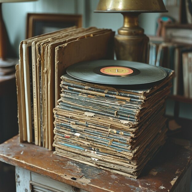 Photo vintage vinyl records