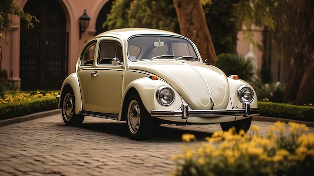 写真 ヴィンテージ vw ビートル ウェディング カー