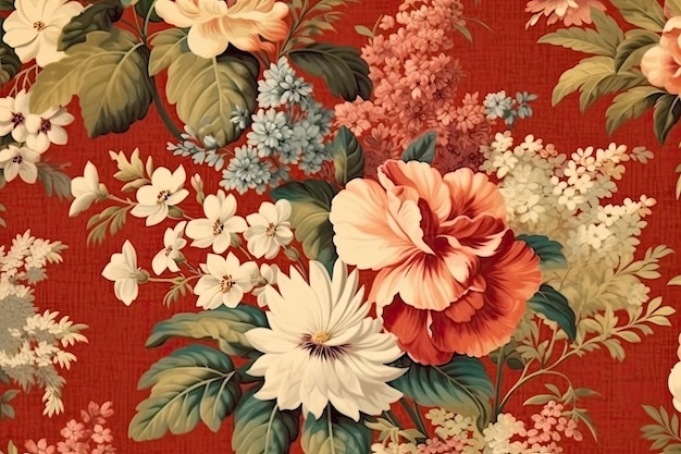 Vintage wallpaper botanical flower bunch