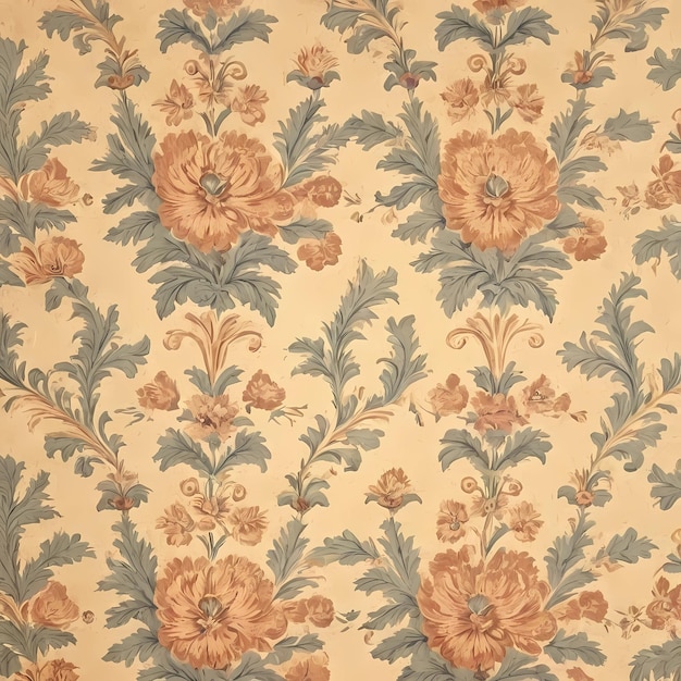Photo vintage wallpaper floral pattern of 18th century