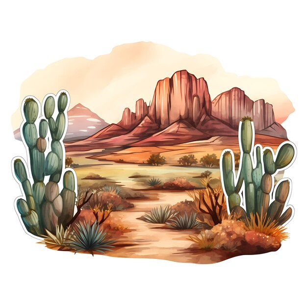 Photo vintage watercolor desert sticker