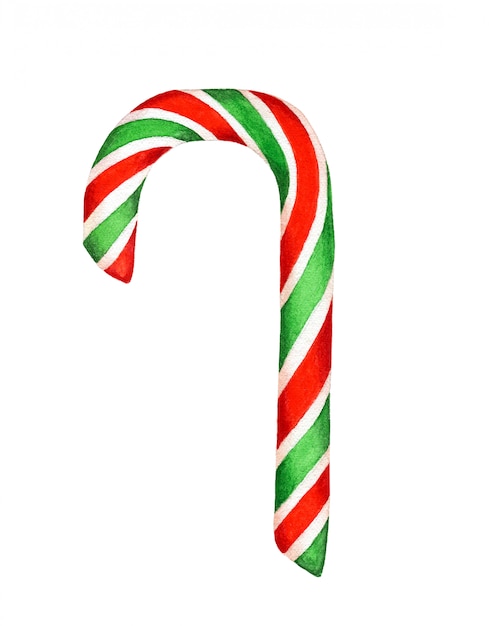 Vintage watercooor candy cane illustrazione alimentare