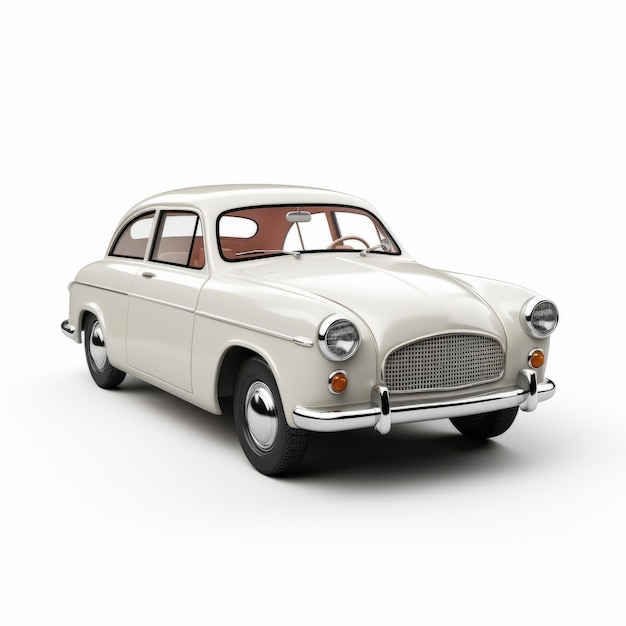 Photo vintage white car on white background