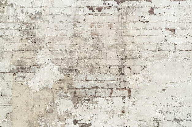 Vintage white wash brick wall texture for design Panoramic background for your text or image
