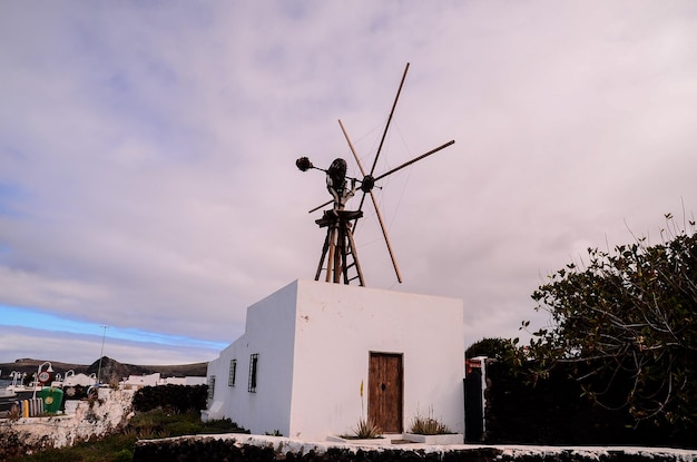 Vintage Wind Mill in Gran Canaria Canary Islands Spain