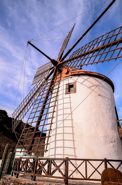 Vintage windmolen op Gran Canaria, Canarische Eilanden, Spanje