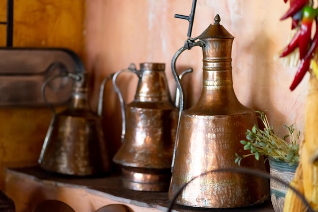 Vintage wine vessels.