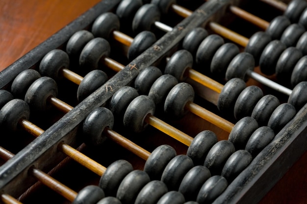 Vintage wooden abacus on the table