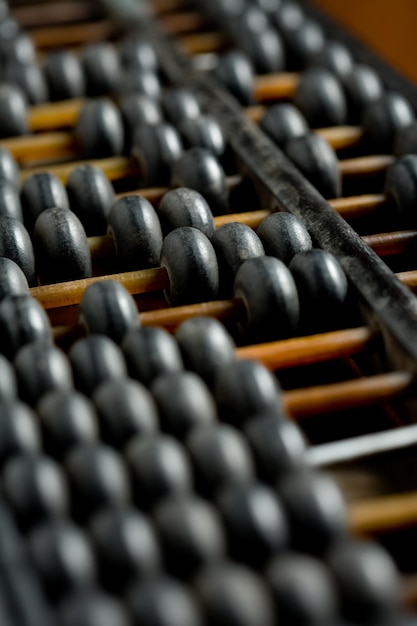 Vintage wooden abacus on the table