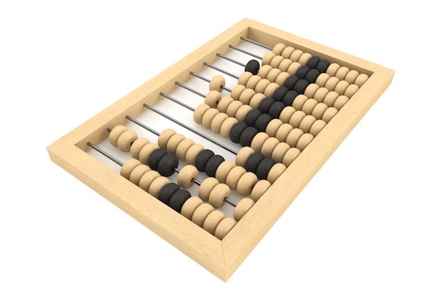 Vintage wooden abacus on a white background