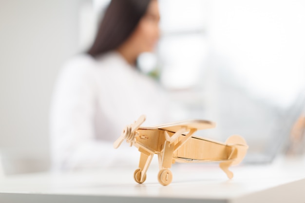 Vintage wooden airplane toy